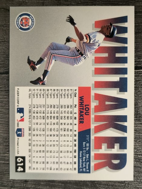 1993 Fleer #614 Lou Whitaker