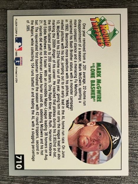 1993 Fleer #710 Mark McGwire RT