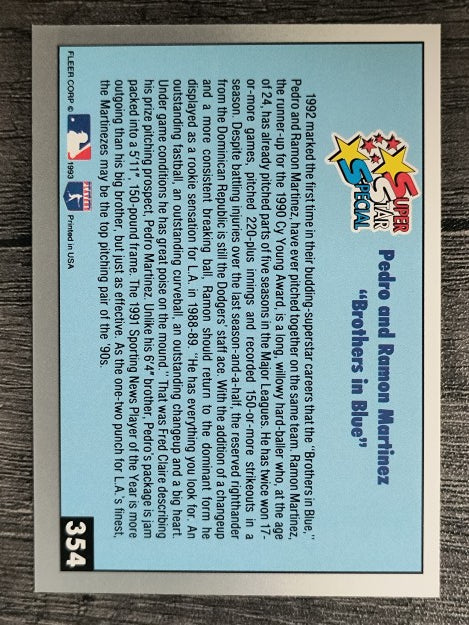 1993 Fleer #354 Pedro Martinez/Ramon Martinez