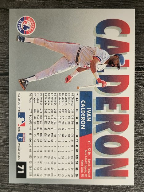 1993 Fleer #71 Ivan Calderon