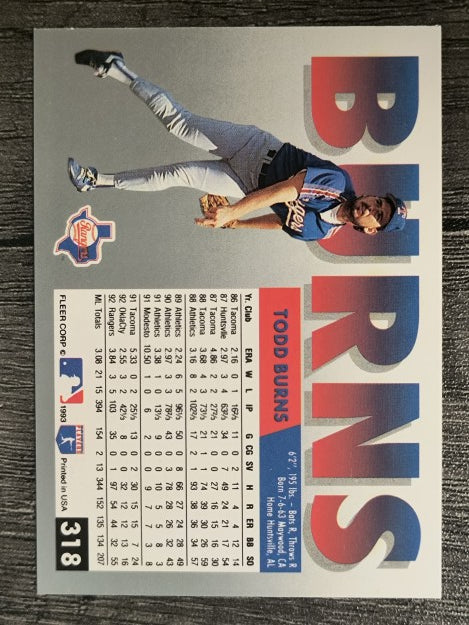 1993 Fleer #318 Todd Burns