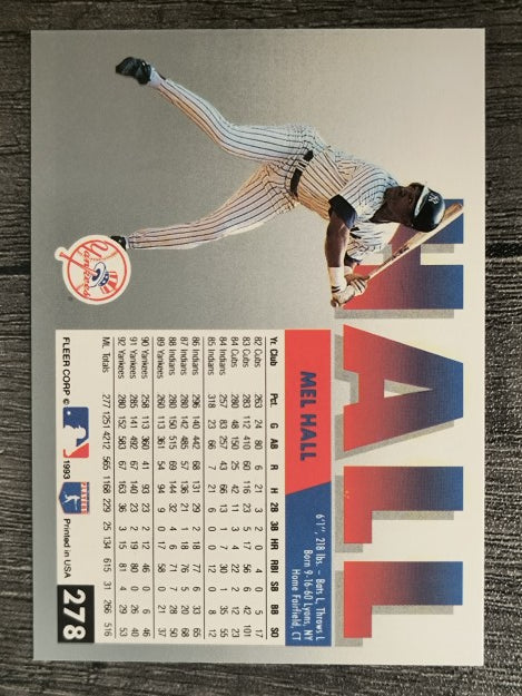 1993 Fleer #278 Mel Hall