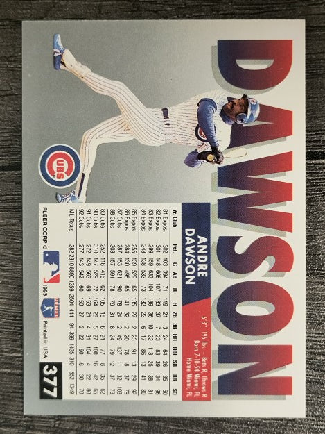 1993 Fleer #377 Andre Dawson