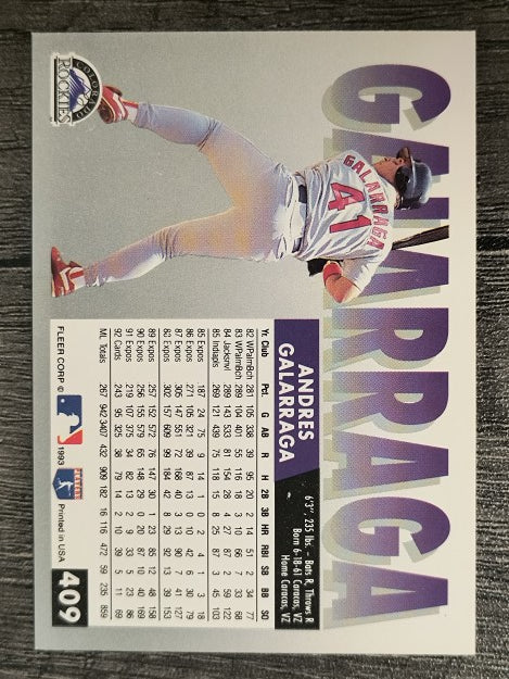 1993 Fleer #409 Andres Galarraga