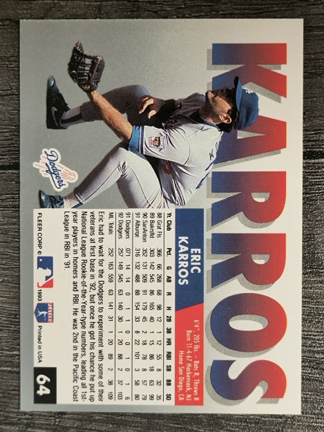 1993 Fleer #64 Eric Karros