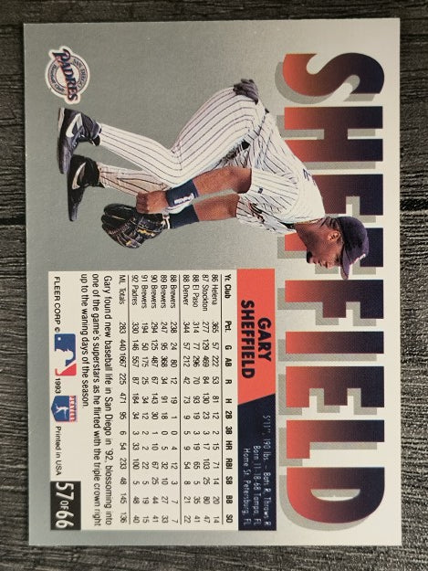 1993 Fleer Fruit of the Loom #57 Gary Sheffield