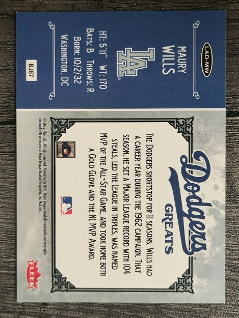 2006 Greats of the Game Dodger Greats #MW Maury Wills