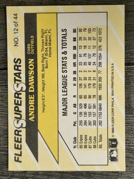 1989 Fleer Superstars #12 Andre Dawson