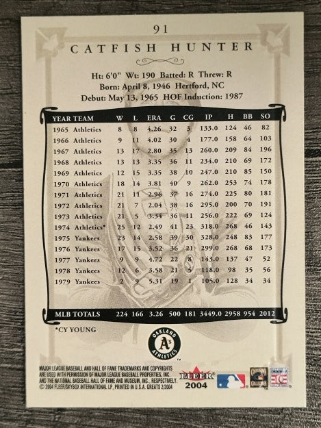 2004 Greats of the Game #91 Catfish Hunter