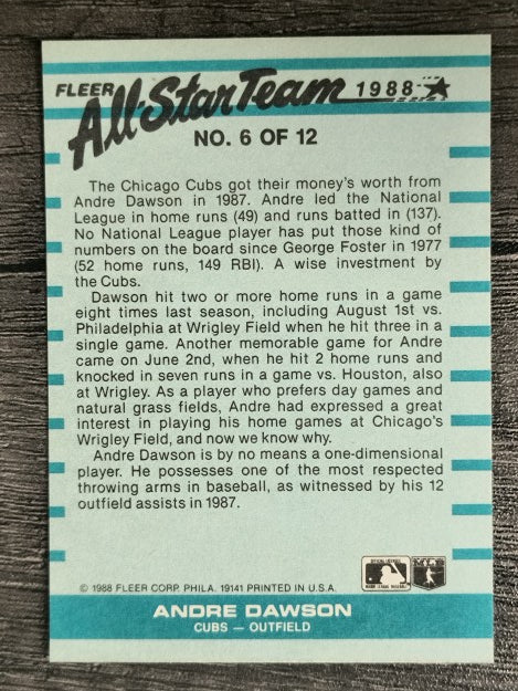 1988 Fleer All-Stars #6 Andre Dawson