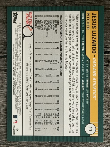 2021 Topps Big League #17 Jesus Luzardo