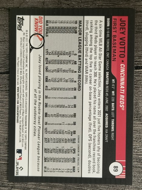 2021 Topps Big League #89 Joey Votto