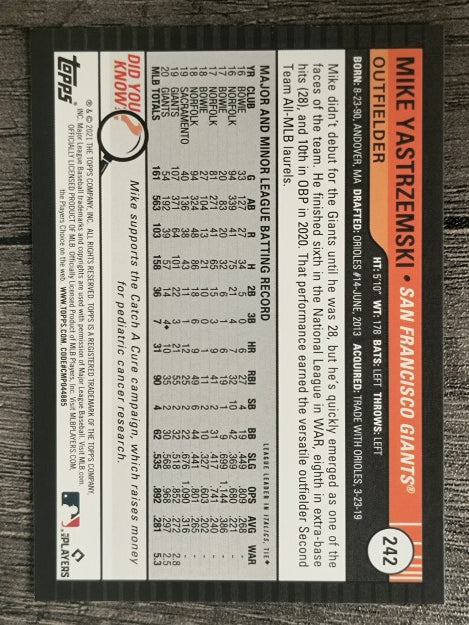 2021 Topps Big League #242 Mike Yastrzemski