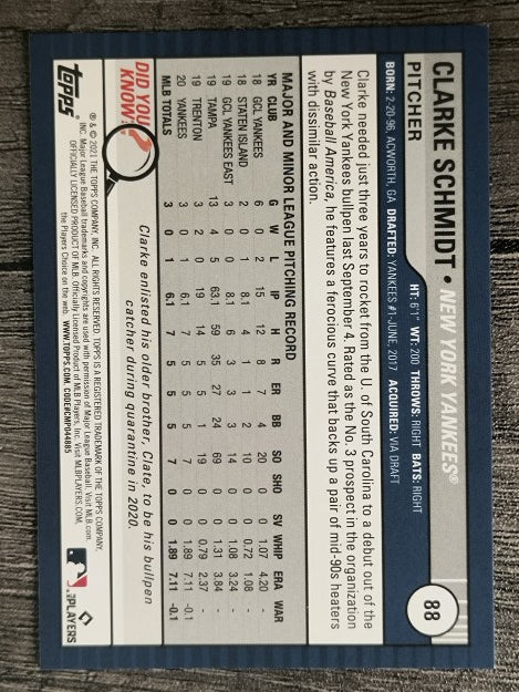 2021 Topps Big League #88 Clarke Schmidt RC