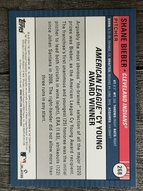 2021 Topps Big League #268 Shane Bieber AW
