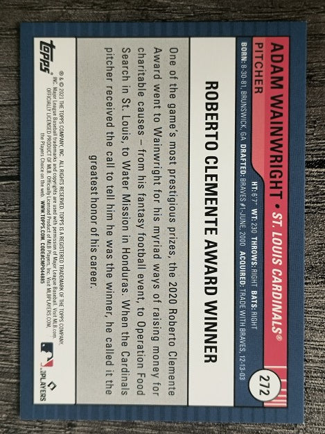 2021 Topps Big League #272 Adam Wainwright AW