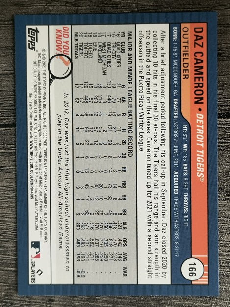 2021 Topps Big League #166 Daz Cameron RC