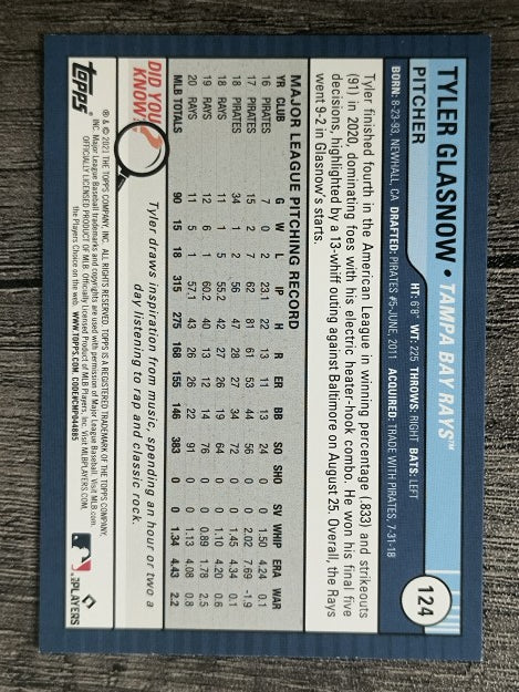 2021 Topps Big League #124 Tyler Glasnow