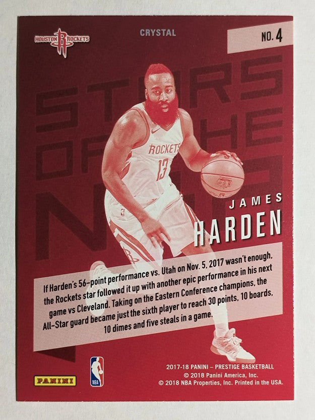 2017-18 Prestige Stars of the NBA Crystal #4 James Harden