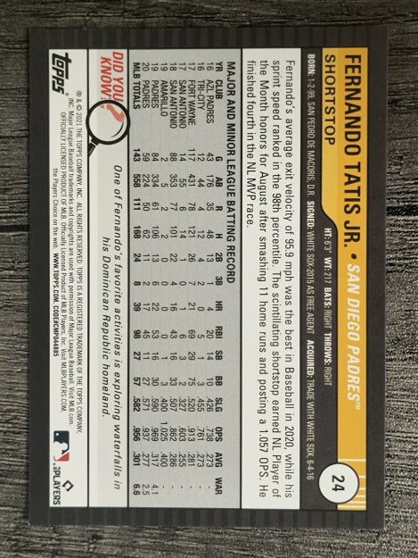2021 Topps Big League #24 Fernando Tatis Jr.
