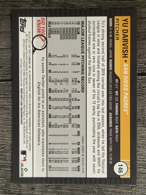 2021 Topps Big League #146 Yu Darvish