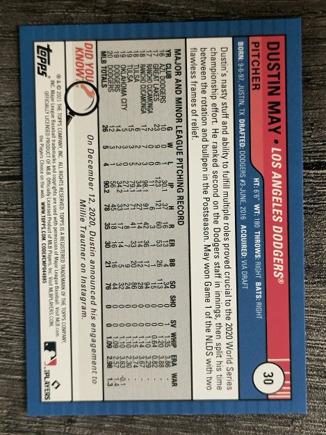 2021 Topps Big League #30 Dustin May