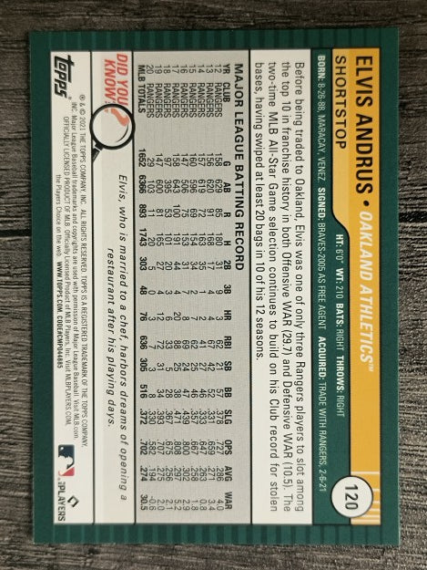 2021 Topps Big League #120 Elvis Andrus