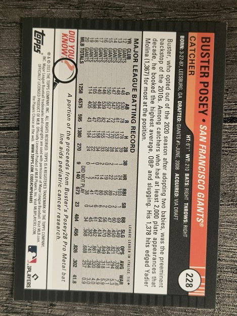 2021 Topps Big League #228 Buster Posey