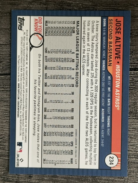 2021 Topps Big League #234 Jose Altuve