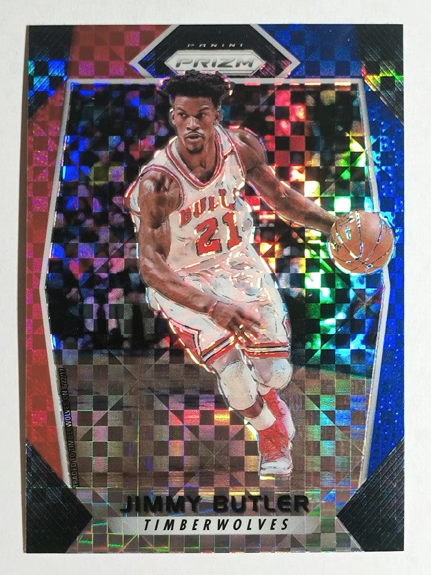 2017-18 Panini Prizm Prizms Red White and Blue #84 Jimmy Butler