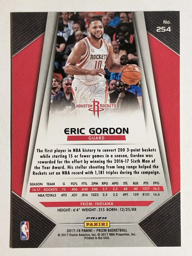 2017-18 Panini Prizm Prizms Red White and Blue #254 Eric Gordon