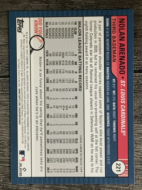 2021 Topps Big League #221 Nolan Arenado