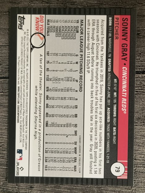 2021 Topps Big League #79 Sonny Gray