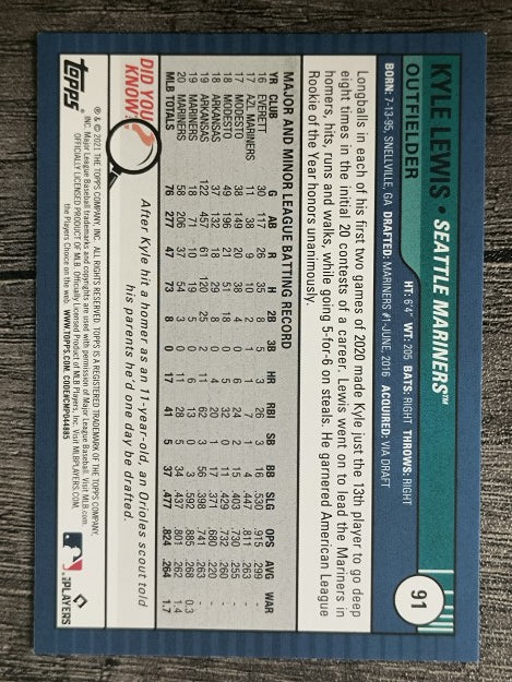 2021 Topps Big League #91 Kyle Lewis