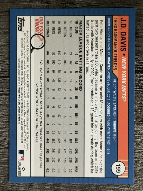 2021 Topps Big League #199 J.D. Davis