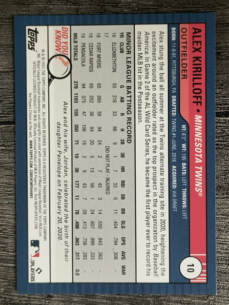 2021 Topps Big League #10 Alex Kirilloff RC