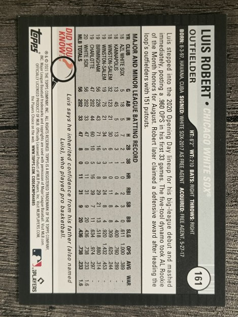 2021 Topps Big League #161 Luis Robert