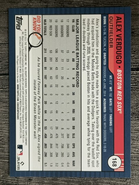 2021 Topps Big League #168 Alex Verdugo