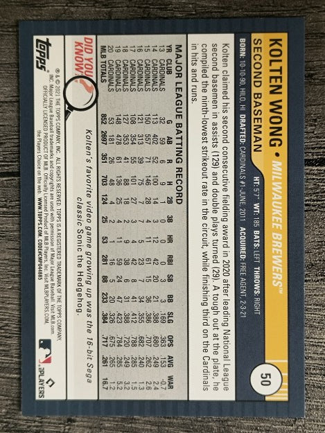 2021 Topps Big League #50 Kolten Wong