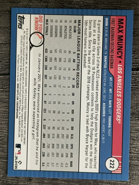 2021 Topps Big League #222 Max Muncy