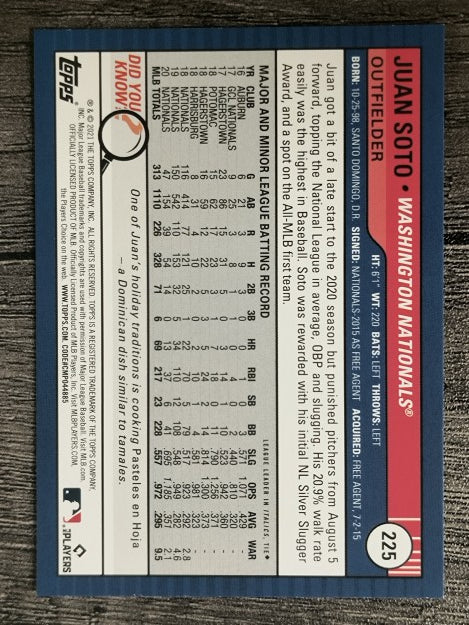 2021 Topps Big League #225 Juan Soto