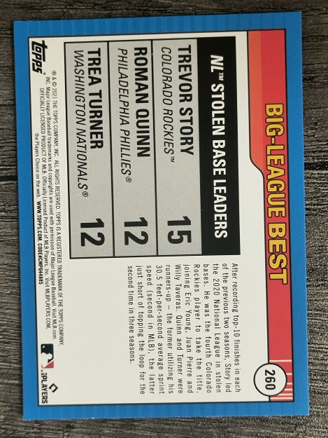 2021 Topps Big League #260 Roman Quinn/Trea Turner/Trevor Story