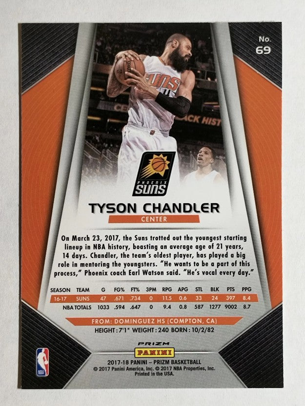 2017-18 Panini Prizm Prizms Red White and Blue #69 Tyson Chandler