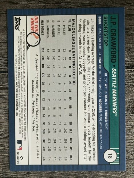 2021 Topps Big League Orange #18 J.P. Crawford