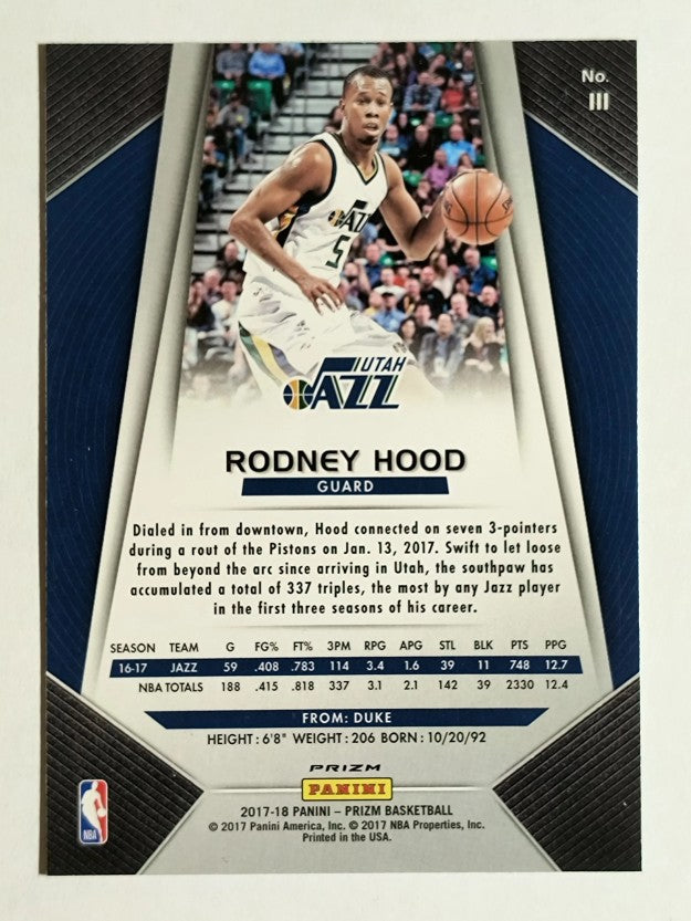 2017-18 Panini Prizm Prizms Red White and Blue #111 Rodney Hood