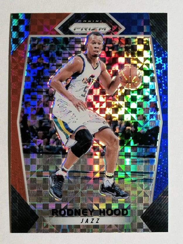 2017-18 Panini Prizm Prizms Red White and Blue #111 Rodney Hood