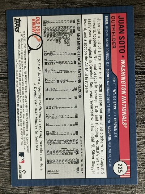 2021 Topps Big League Orange #225 Juan Soto