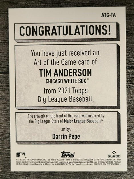 2021 Topps Big League Art of the Game #ATGTA Tim Anderson