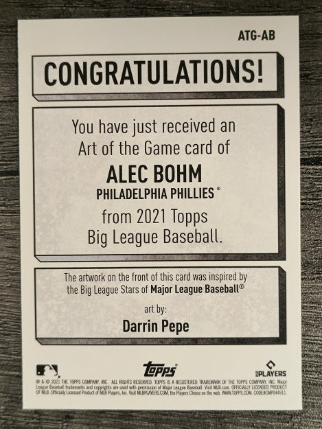2021 Topps Big League Art of the Game #ATGAB Alec Bohm