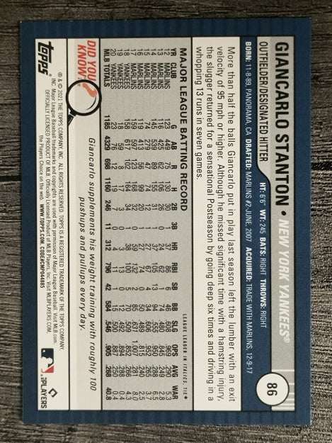 2021 Topps Big League #86 Giancarlo Stanton